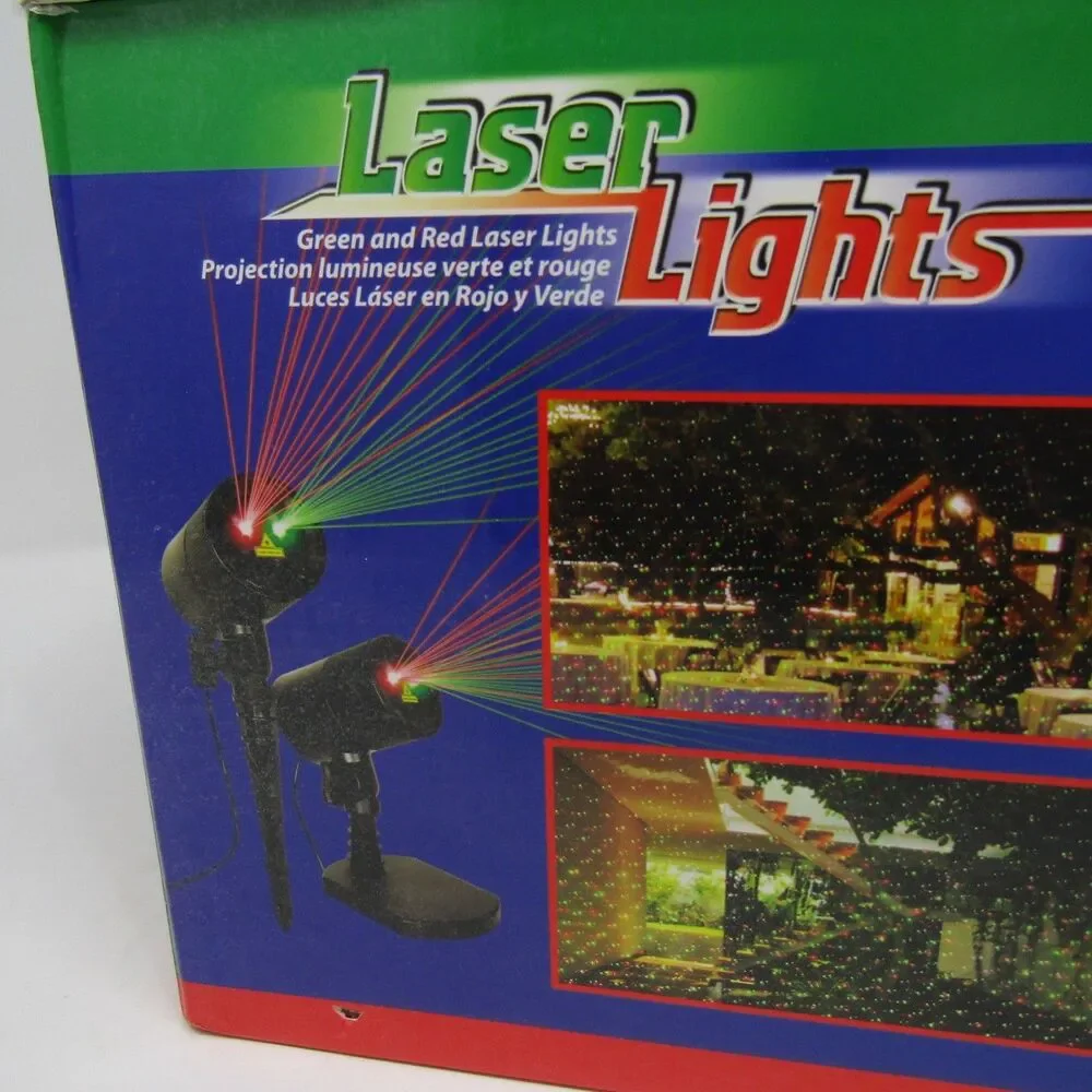 Laser Lights Green Red Outdoor Christmas Holiday Projector Decor Static 2-Pack